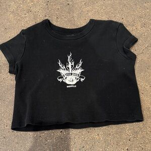 Black Graphic cropped T-Shirt